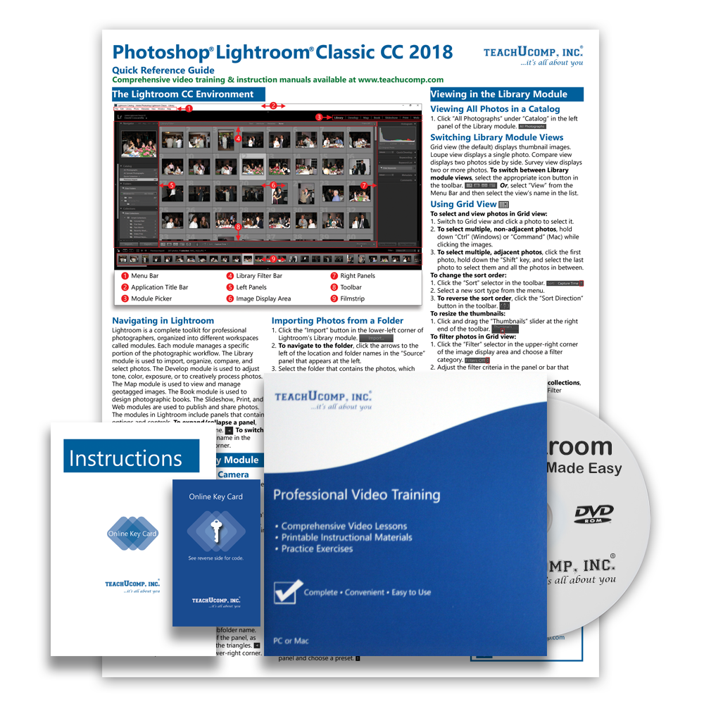 ADOBE LIGHTROOM CLASSIC CC DELUXE Training Tutorial & Quick Reference Guide