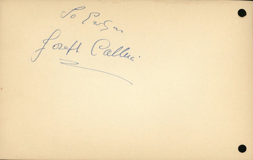 Joseph Calleia Autograph - 1941