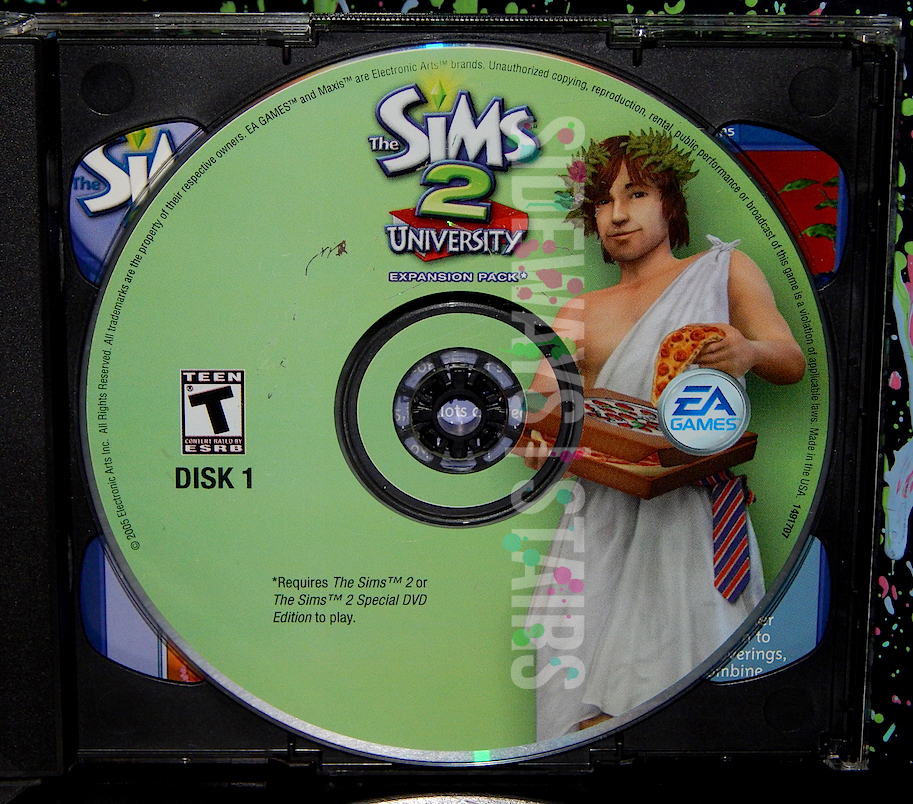 2005 THE SIMS 2 UNIVERSITY EXPANSION PACK W/ CODE zombies npc 2-disc cd-rom PC