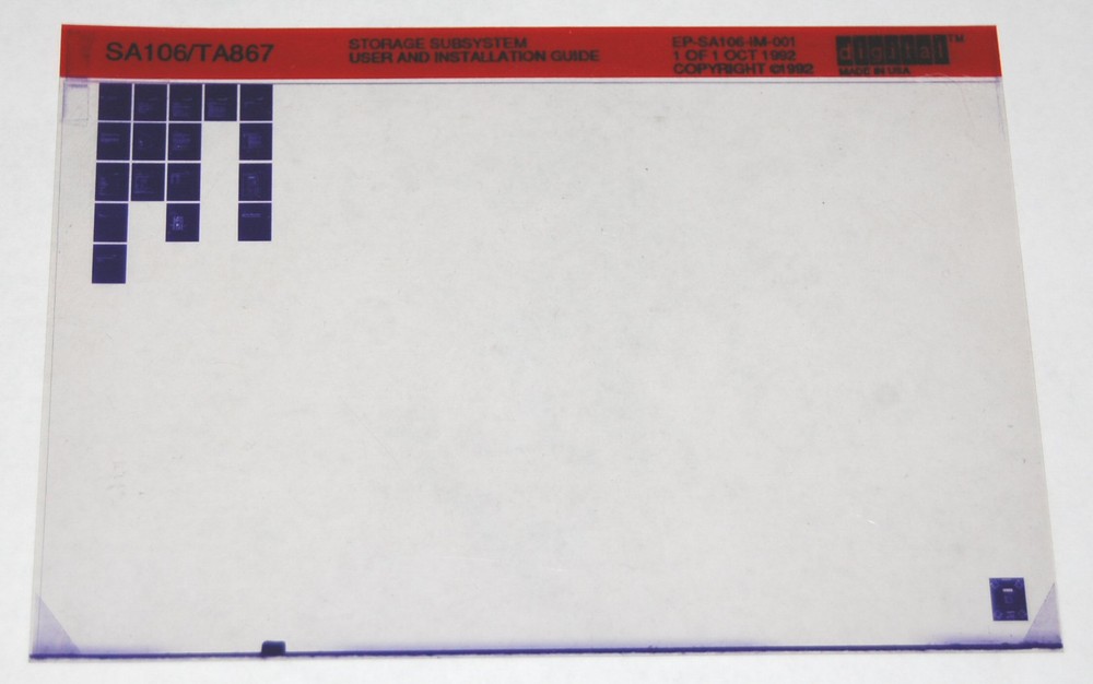 DEC SA106/TA867 Storage Subsystem User And Installation Guide, Microfiche
