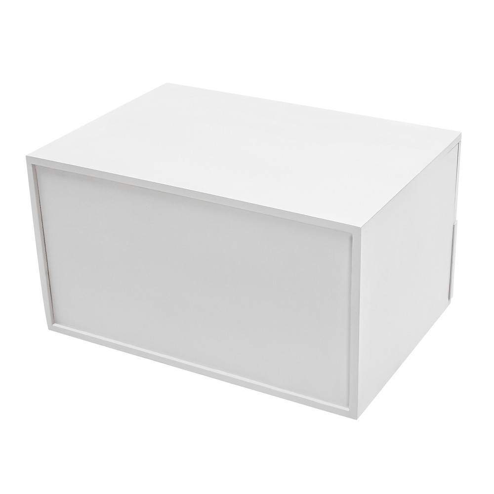 White Lockable 2-Drawer Desktop Storage Cabinet for Home Office Organization