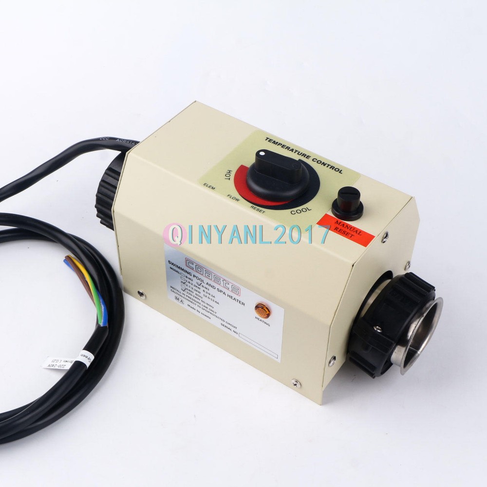 Electric Swimming Pool Heater SPA Water Bath Hot Tub Thermostat Heater 3KW B-M3