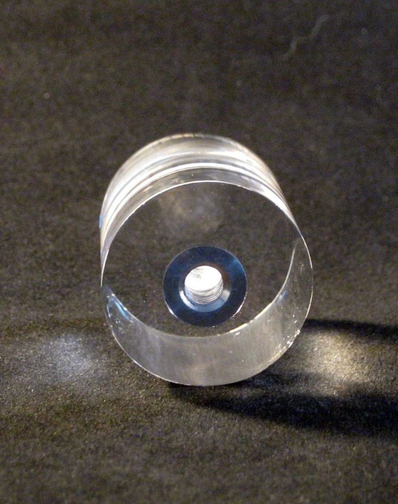 Lamp Finial-TRANSITIONAL ACRYLIC CYLINDER 1-1/2" Ht. CLEAR