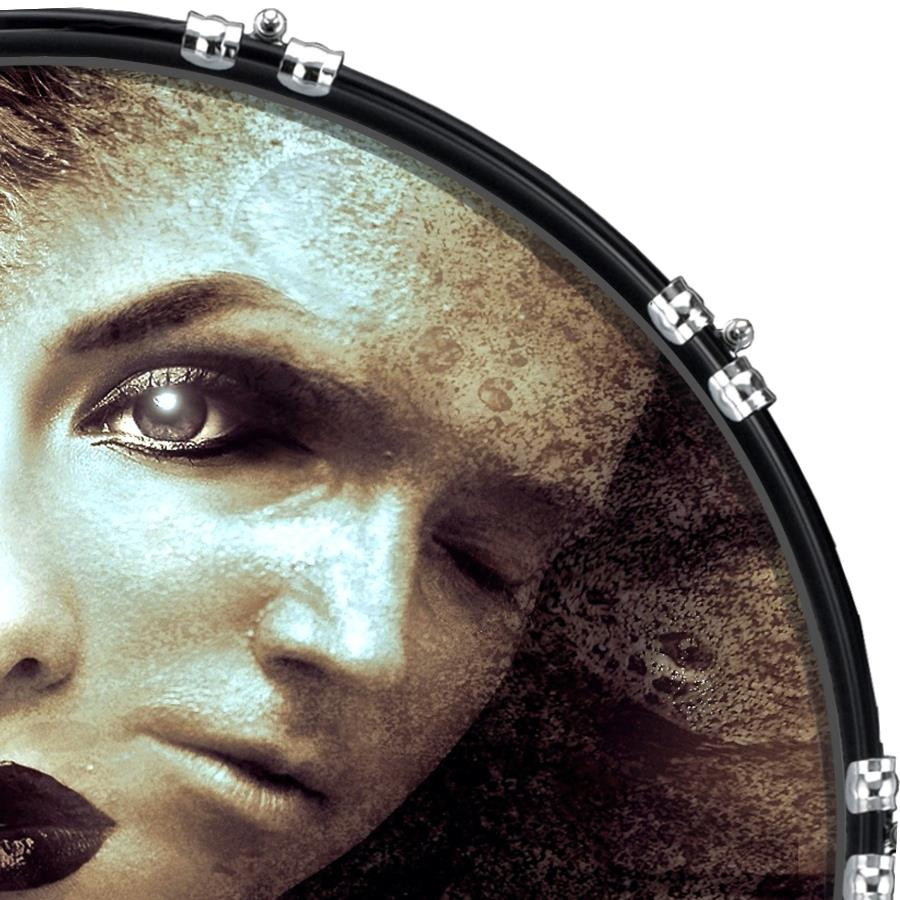 20" Custom Bass Kick Drum Front Head Graphical Facial Morph