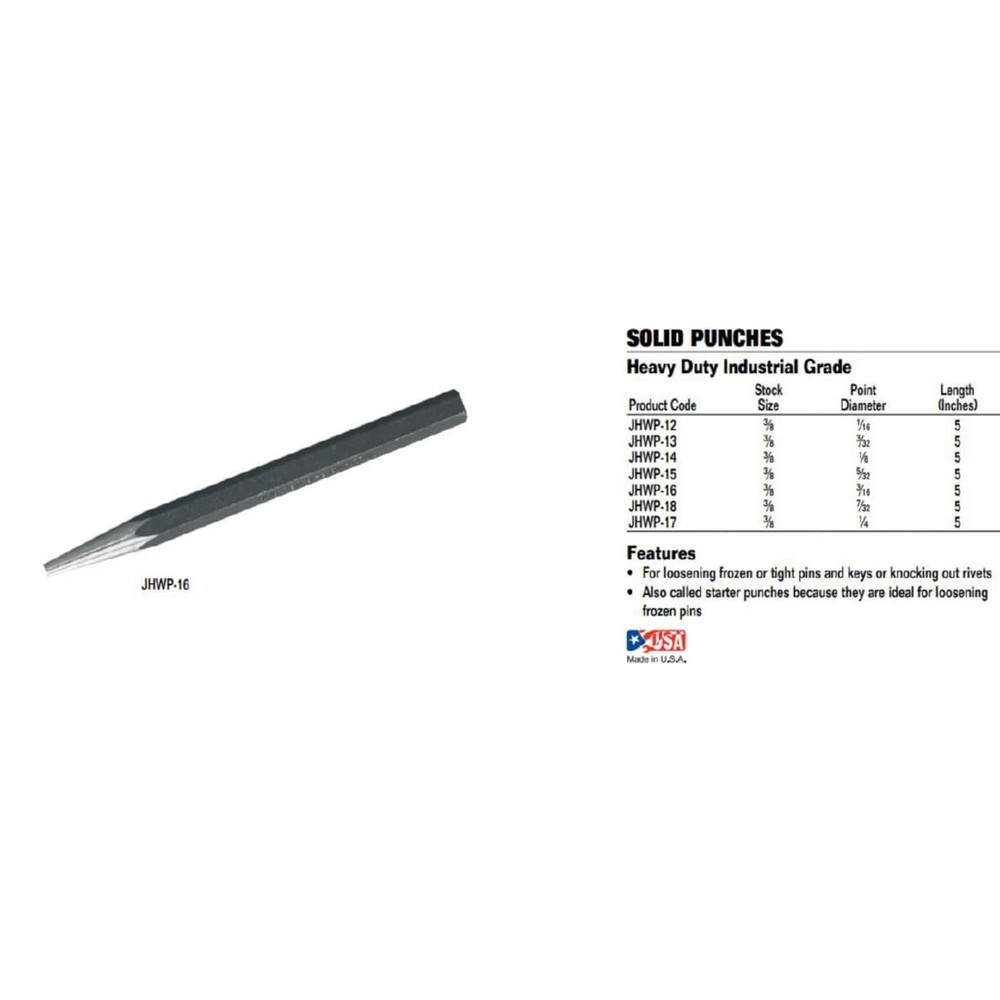 Williams P-17 Solid Punch, 1/4-Inch