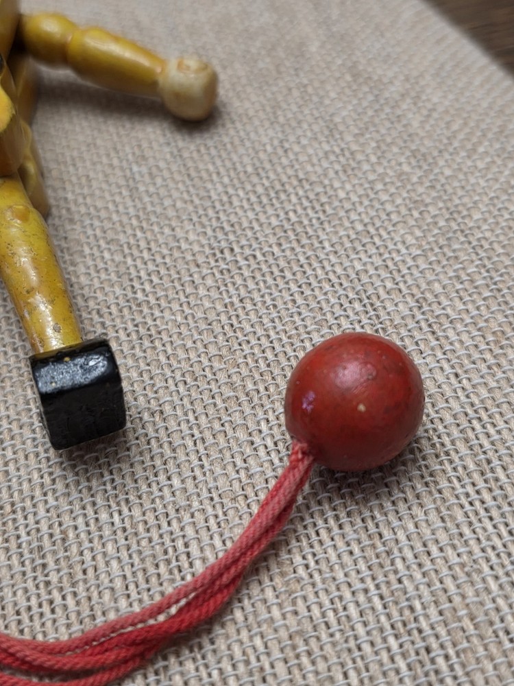 Vintage Wood Toy Nutcracker Soldier Christmas Pull String