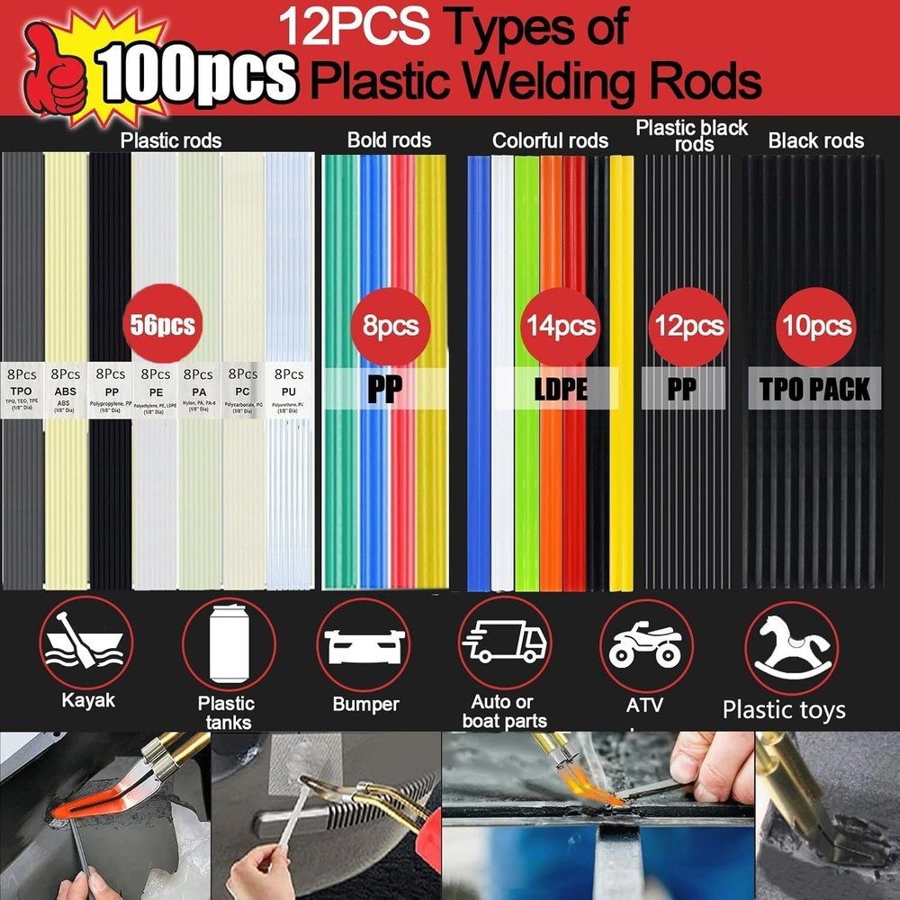 Multi-Functional 220W Plastic Welding Kit with Safety Features & Accessories