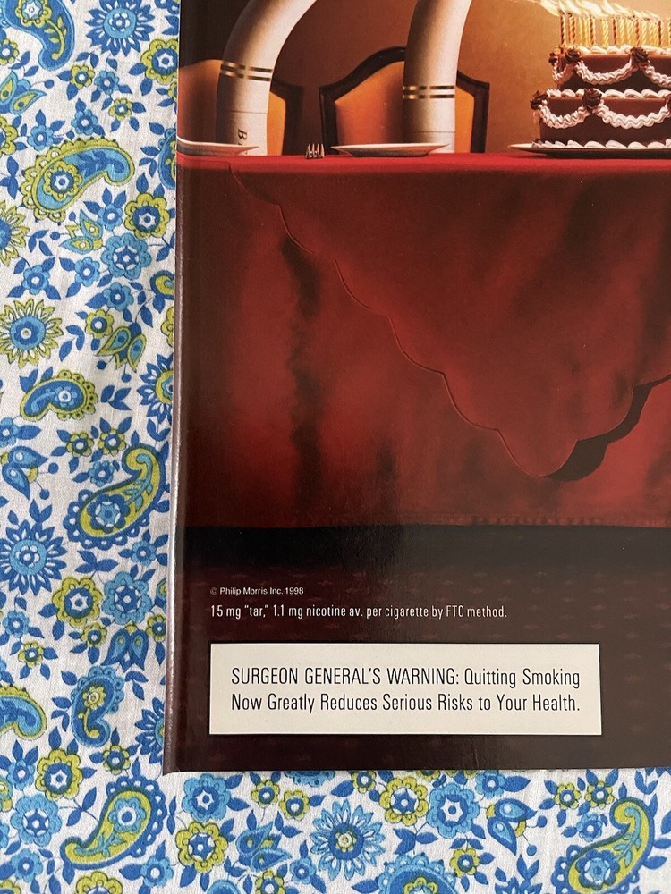 Benson & Hedges Cigarettes 1998 Print Ad Birthday Cake