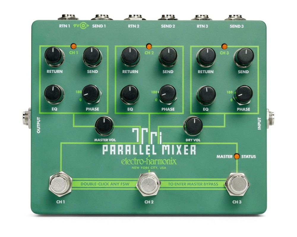 New Electro Harmonix EHX Tri Parallel Mixer Guitar Effects Pedal