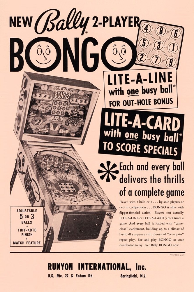 1964 Bally Bongo Pinball Machine Rubber Ring Kit