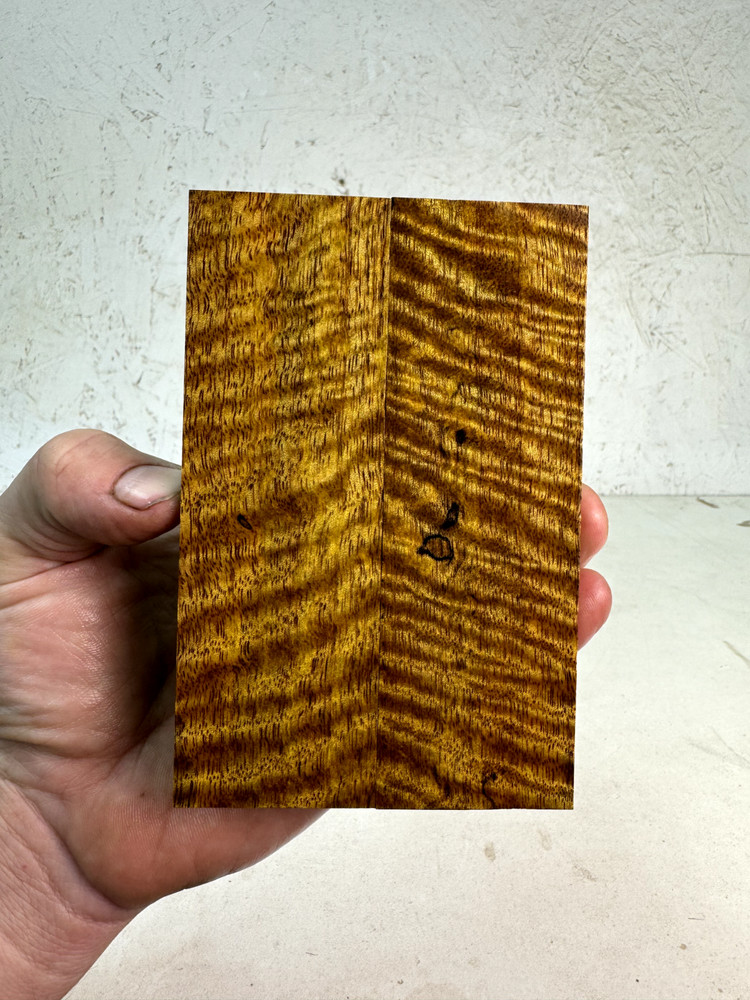 Stabilized Curly Mango Knife Scales | SCM 407