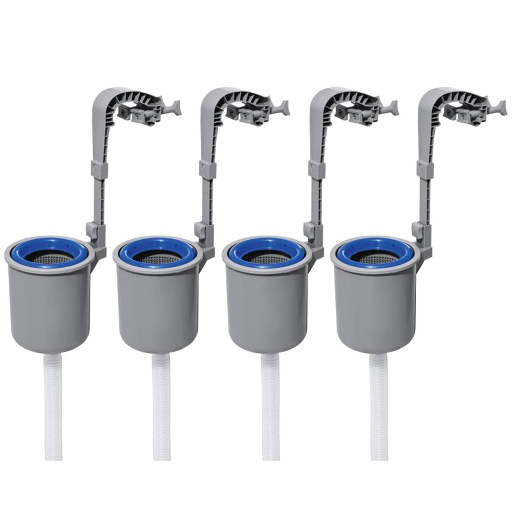 Bestway Flowclear Wall Mounted Automatic Swimming Pool Surface Skimmer, 4 Pack