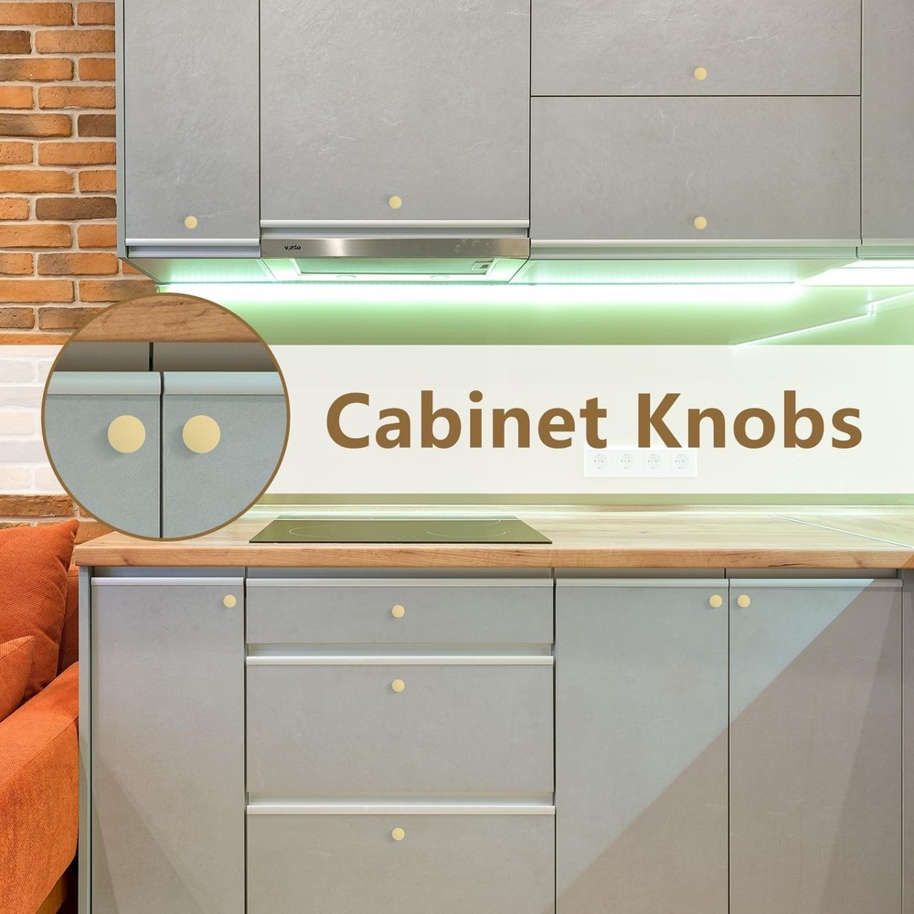 30 Pack Gold Cabinet Knobs Drawer Knob, Brushed Brass Dresser knobs Kitchen C...
