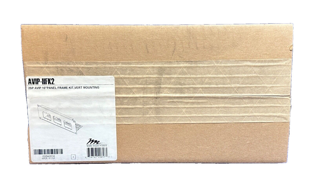 MIDDLE ATLANTIC AVIP-HFK2, 2SP 10" Panel Frame Kit, Vert Mounting, Black, NEW