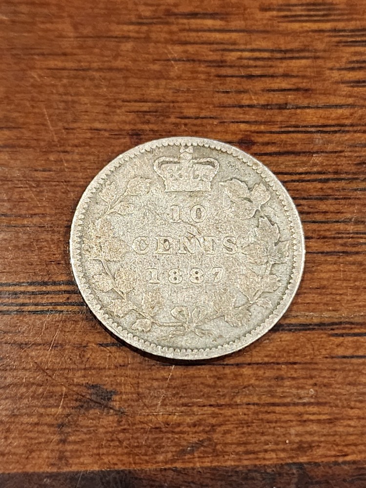 1887 Canada 10 Cents Silver Coin