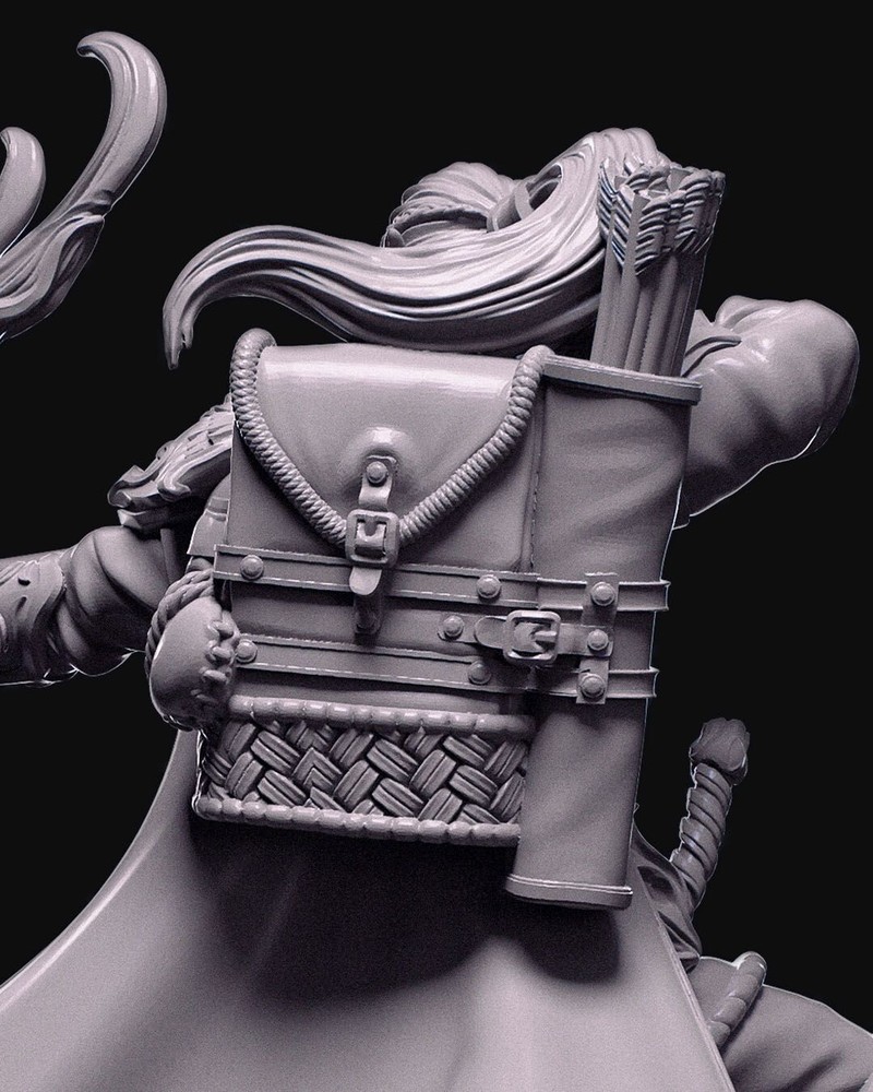 DnD Elduin Elven Archer Mini 32mm Scale TTRPG