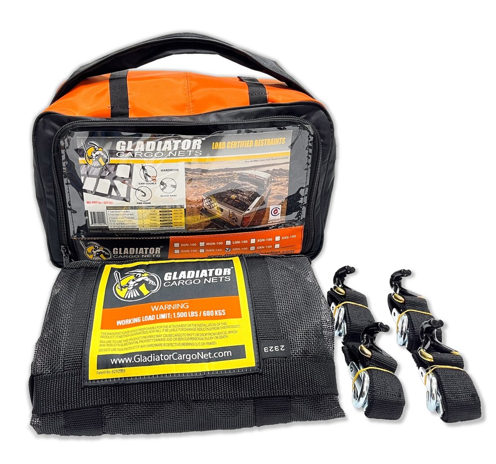 SafetyWeb Cargo Net - Medium (MSW-100) 6.75 x 8' ft | By Gladiator Cargo Nets