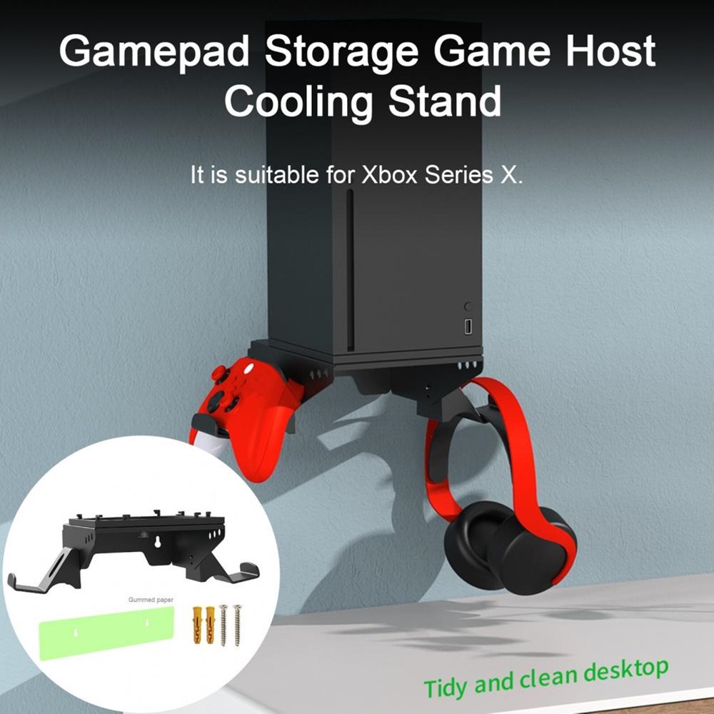 Rotatable Wall Mount for Xbox Series X - 2 Controller Holder & Headphone Hook