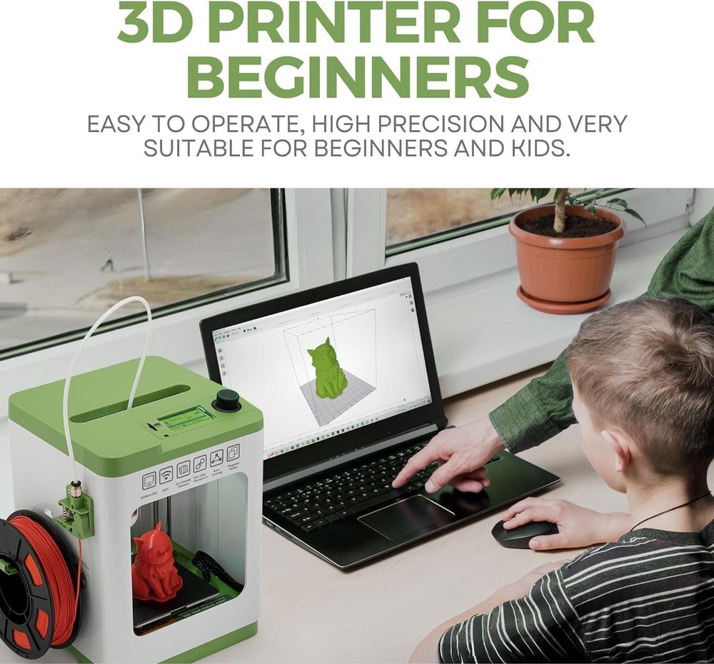 Mini 3D Printer for Kids Beginners Complete Kit Auto Leveling WiFi Compatible