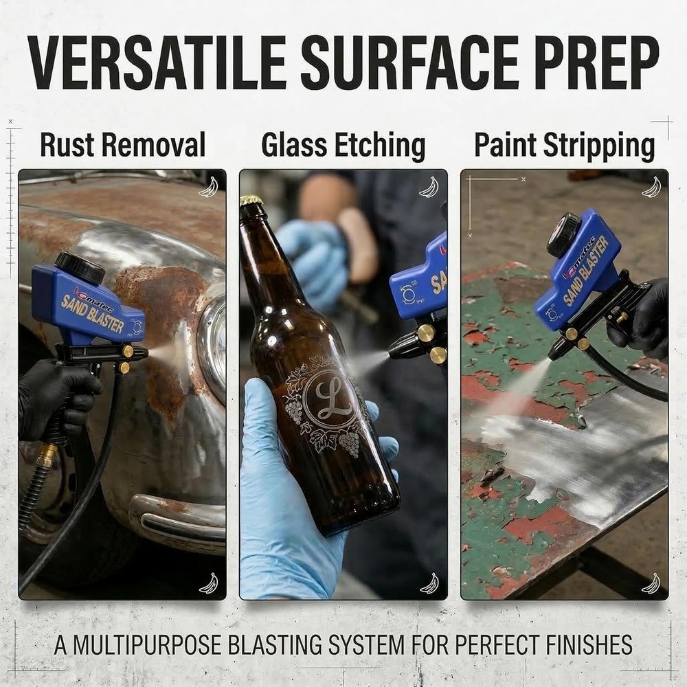 Portable Sand Blaster Gun Kit - Rust Removal & Glass Etching