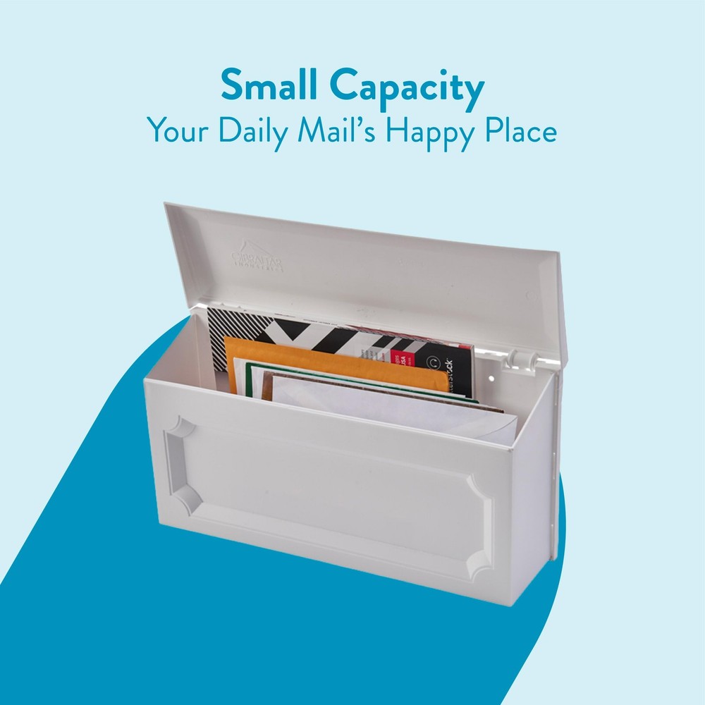Windsor Plastic Wall Mount Mailbox, WMH00WAM, White, Small Capacity