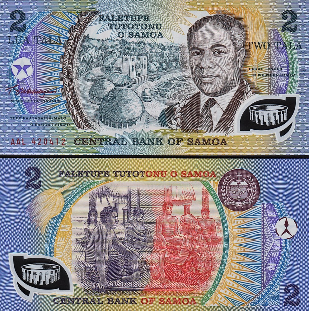Samoa 2 Tala 1990, UNC, 5 Pcs LOT, Consecutive, POLYMER, P-31e