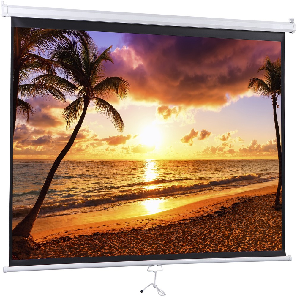 73" Manual Pull Down Auto Lock Projector Projection Screen Party Movie 43"x57"
