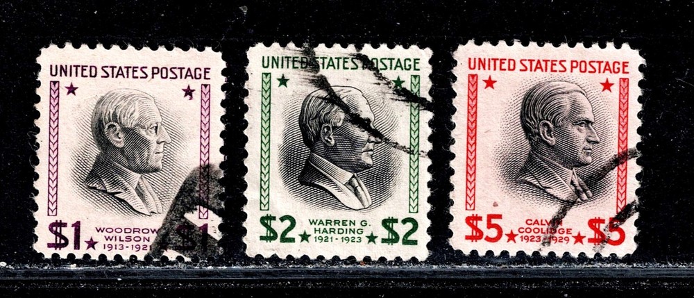 ##US 832-834 used high values - 1938 Presidential Issue  fd2