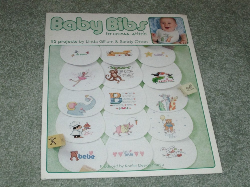 NEW BABY BIBS CROSS STITCH BOOK KOOLER DESIGNS 25 PROJECTS 2006