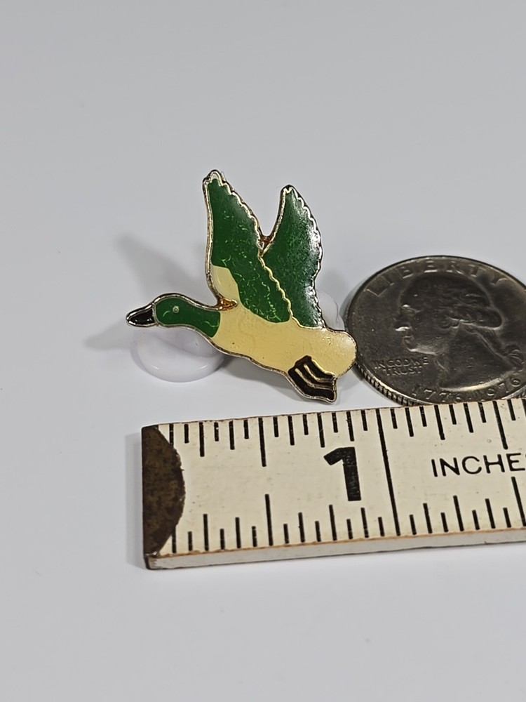 Flying Duck Lapel Pin Green Head & Wings