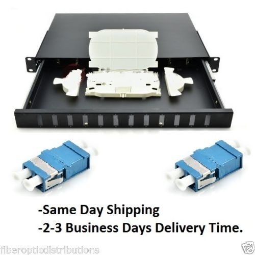 Fiber Optic Patch Panel,1U,Rackmount,12 Port Loaded LC Duplex MM