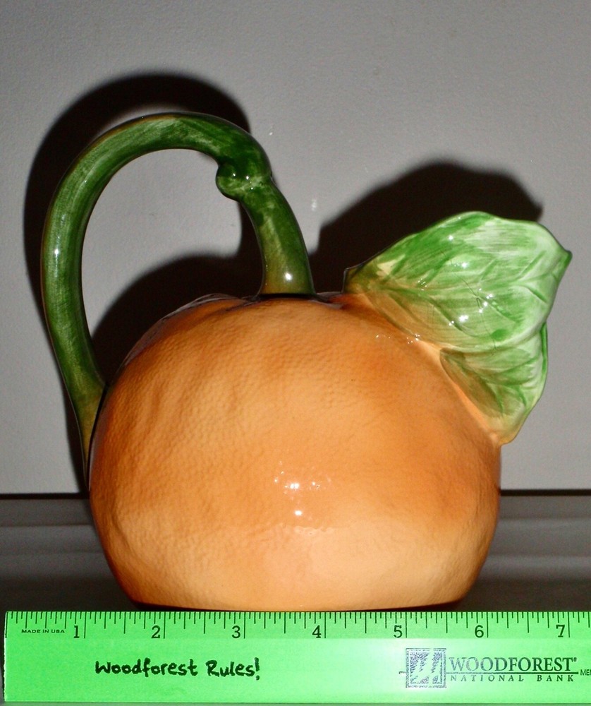 Vintage The Haloon Group Pottery Orange Glazed Pitcher Decanter