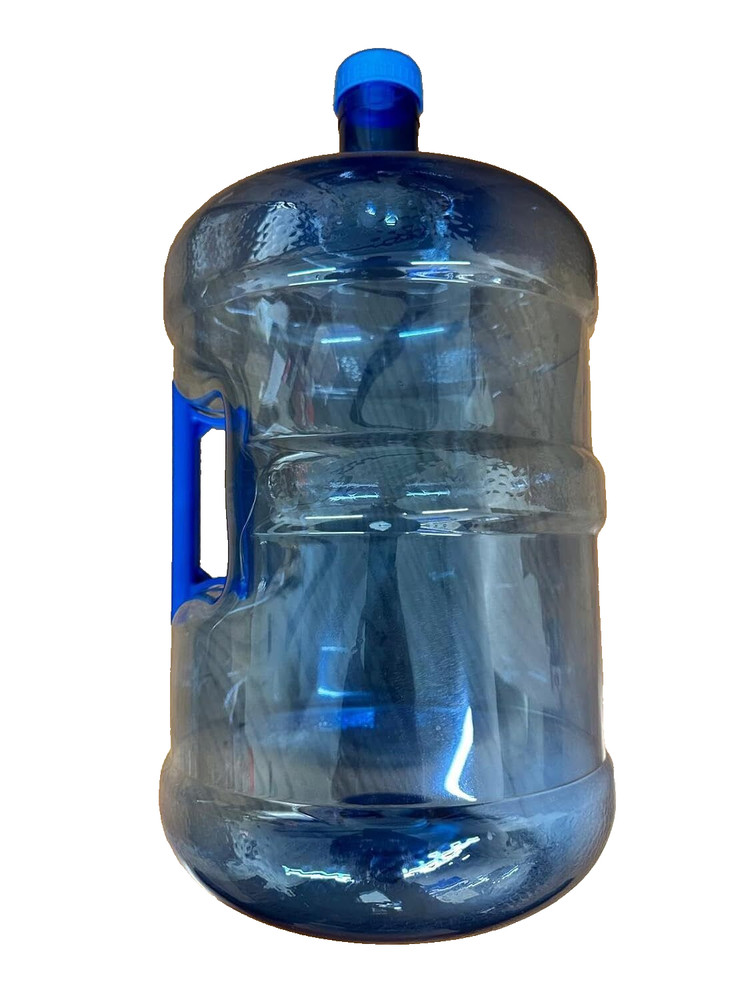 Blue Plastic 5 Gallon Water Reusable PVC Jug Container Bottle w/ Cap & Handle