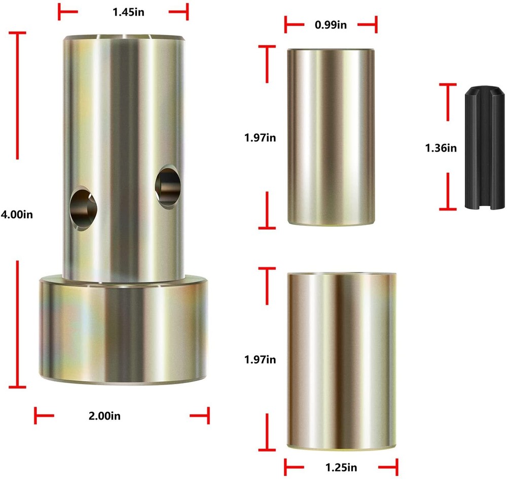 TK95029 Quick Hitch Adapter Bushing for Category 1 3-Point Hitch Tractor (4 Set)