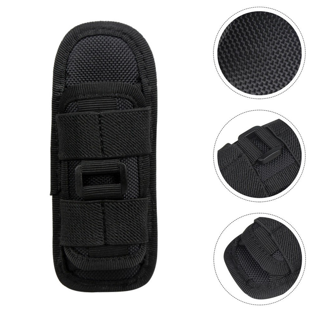 Outdoor Flashlight Pouch Rotatable Belt Clip Nylon Torch Protector