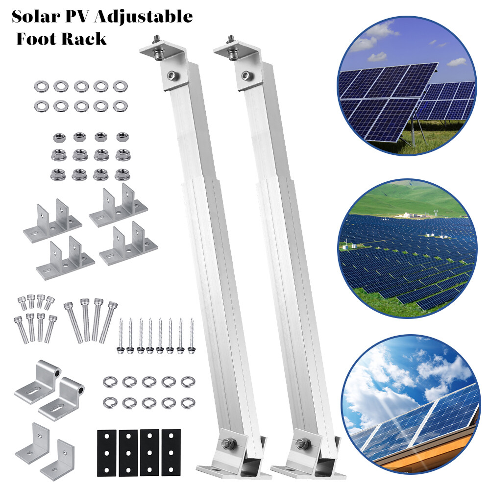 Solar Panel RV Tilt Mount Brackets Adjustable Frame Rooftop Flat Surface Home US