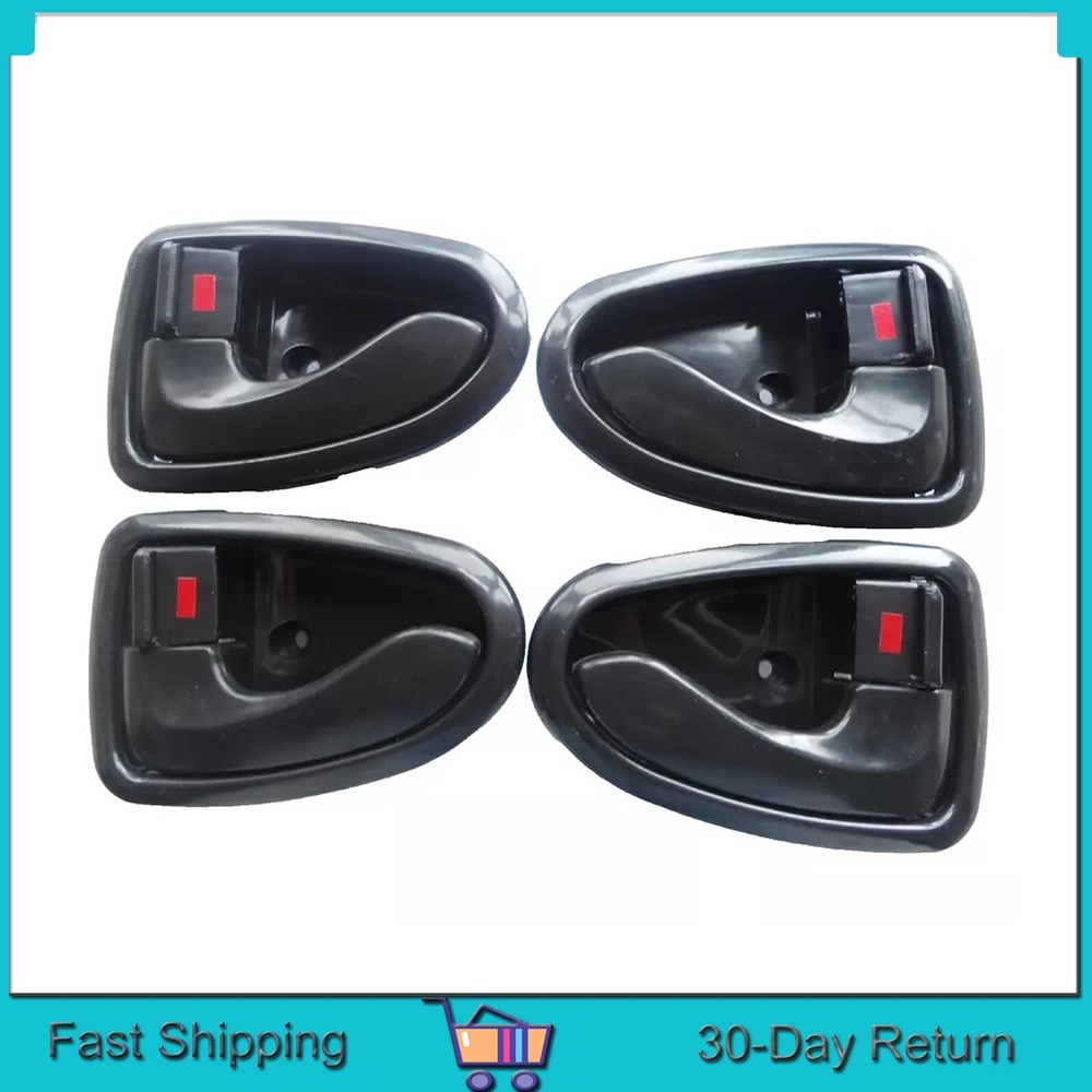 Inside Front Rear Left Right Door Handle Black For 2000-2006 Hyundai Accent 4Pcs