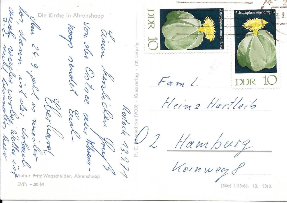 CLB99) Nice W. Germany 1973 Card Blooming Flower
