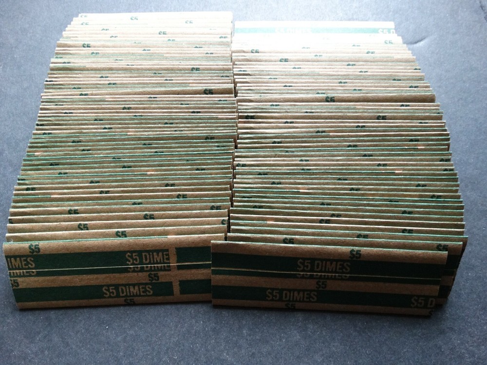 500 Dime Coin Striped Wrappers