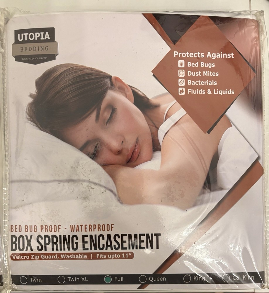 Utopia Bedding Box Spring Encasement Full Size Waterproof Bug Proof