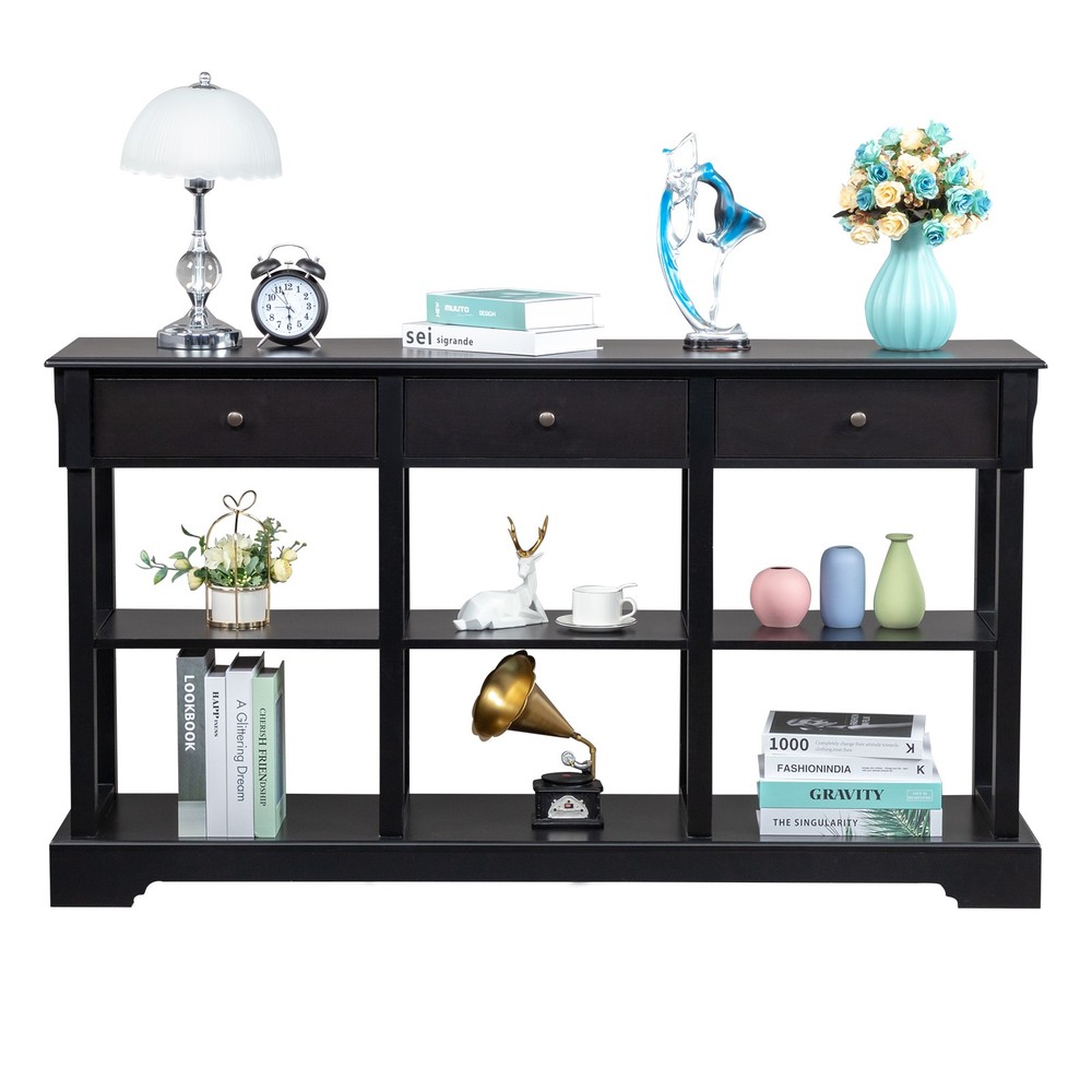 Console Sofa Table with Ample Storage, Retro Kitchen Buffet Cabinet Sideboard