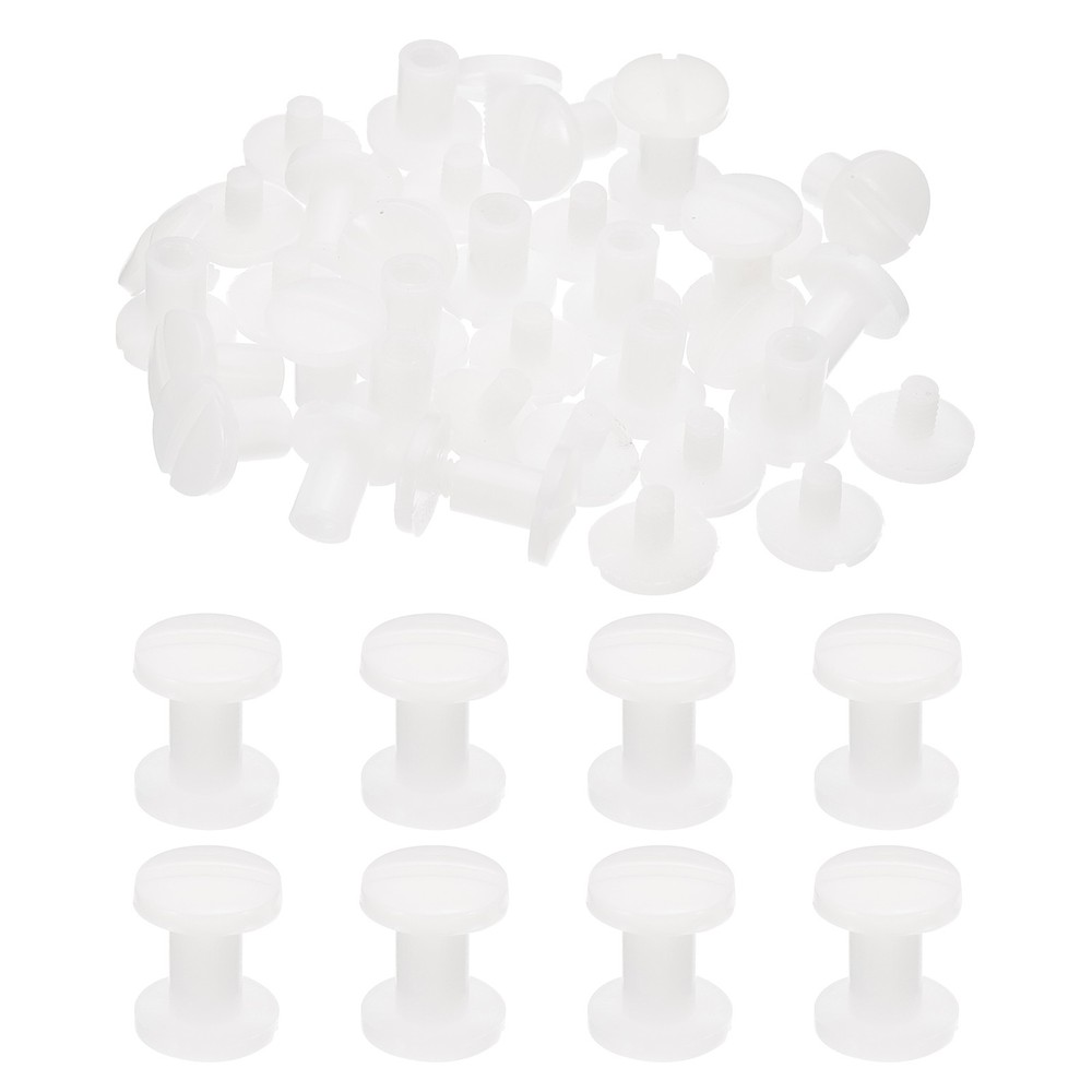 7mm Chicago Screws,  20 Sets Plastic Chicago Screw Slotted Binding Post
