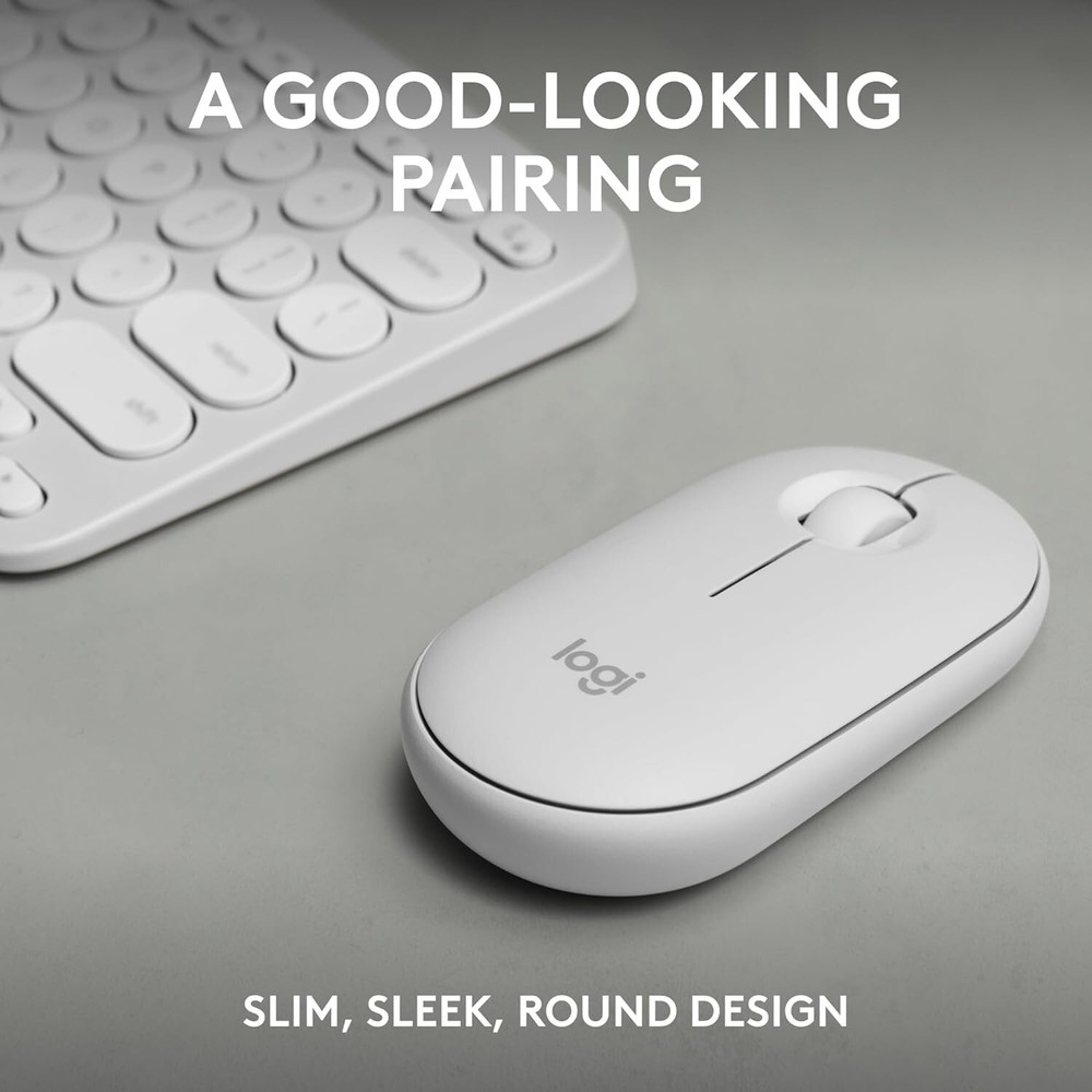 Logitech Pebble 2 Combo Wireless Keyboard/Mouse Bundle - Tonal White