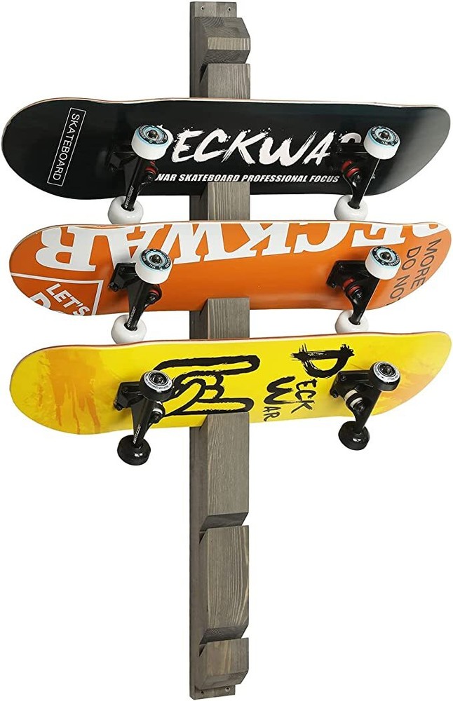 Wall Mounted Skateboard Storage Hanger, Skateboard Storage Rack, Holds 6 Boards