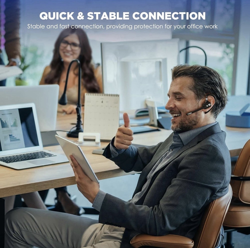 Environment Noise Cancelation Bluetooth Headset Wireless ios android Cell Phone