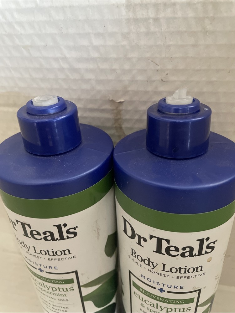 (2) Dr Teal’s Eucalyptus Body Lotion, 16 oz W/ Broken Pump!!
