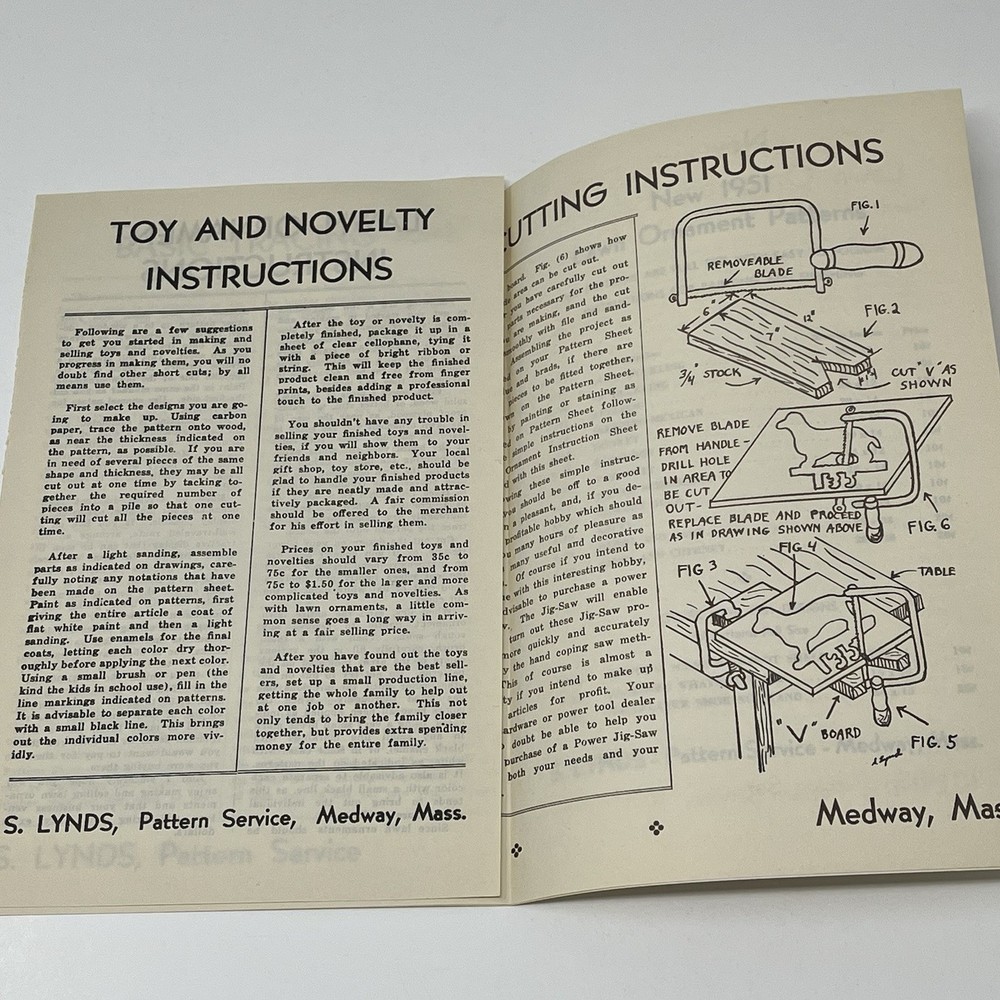 1950's S Lynds Pattern Service Plan Woodworking Catalog