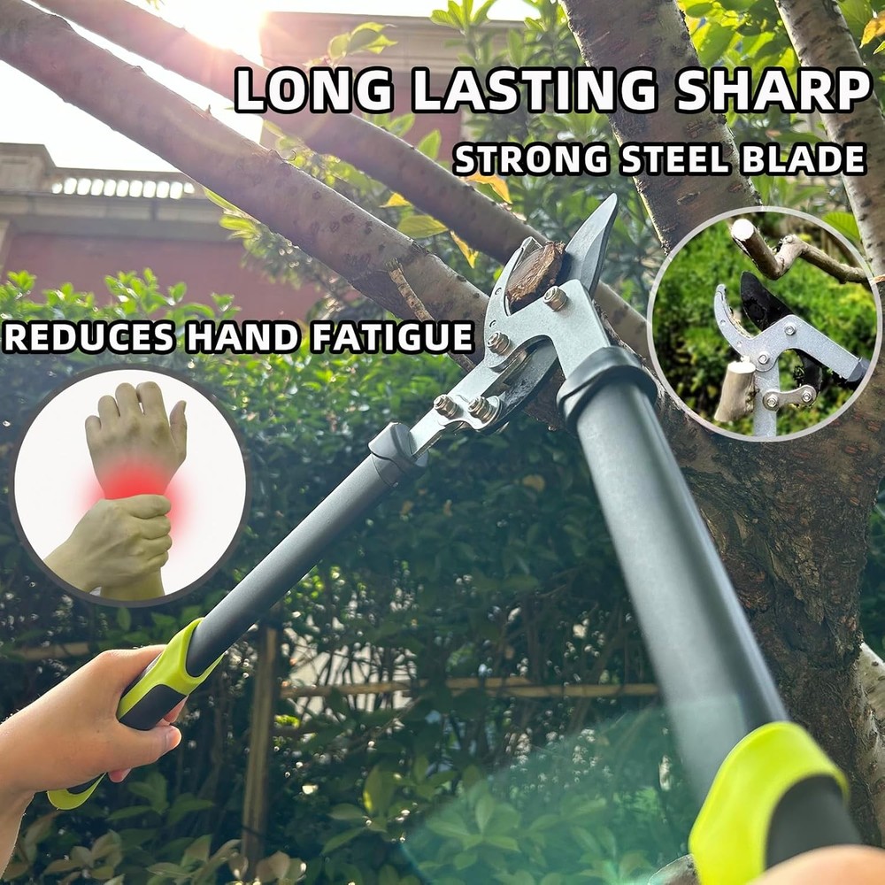 Loppers Hedge Clippers & Pruners Combo Set 3-Piece Shears, Sharp Green