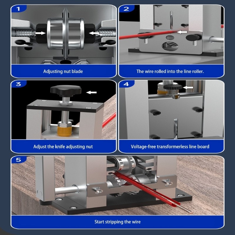 Aluminum Alloy Wire Stripping Tool Multiple Hole Design Double Operation Method