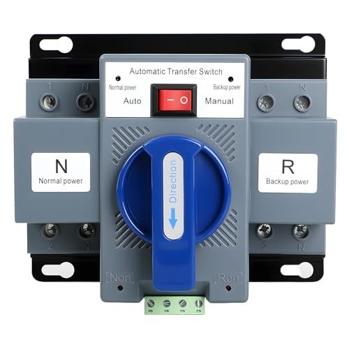 Automatic Transfer Switch 110V 63A 2P Generator Changeover, Dual-Power, Auto/Man